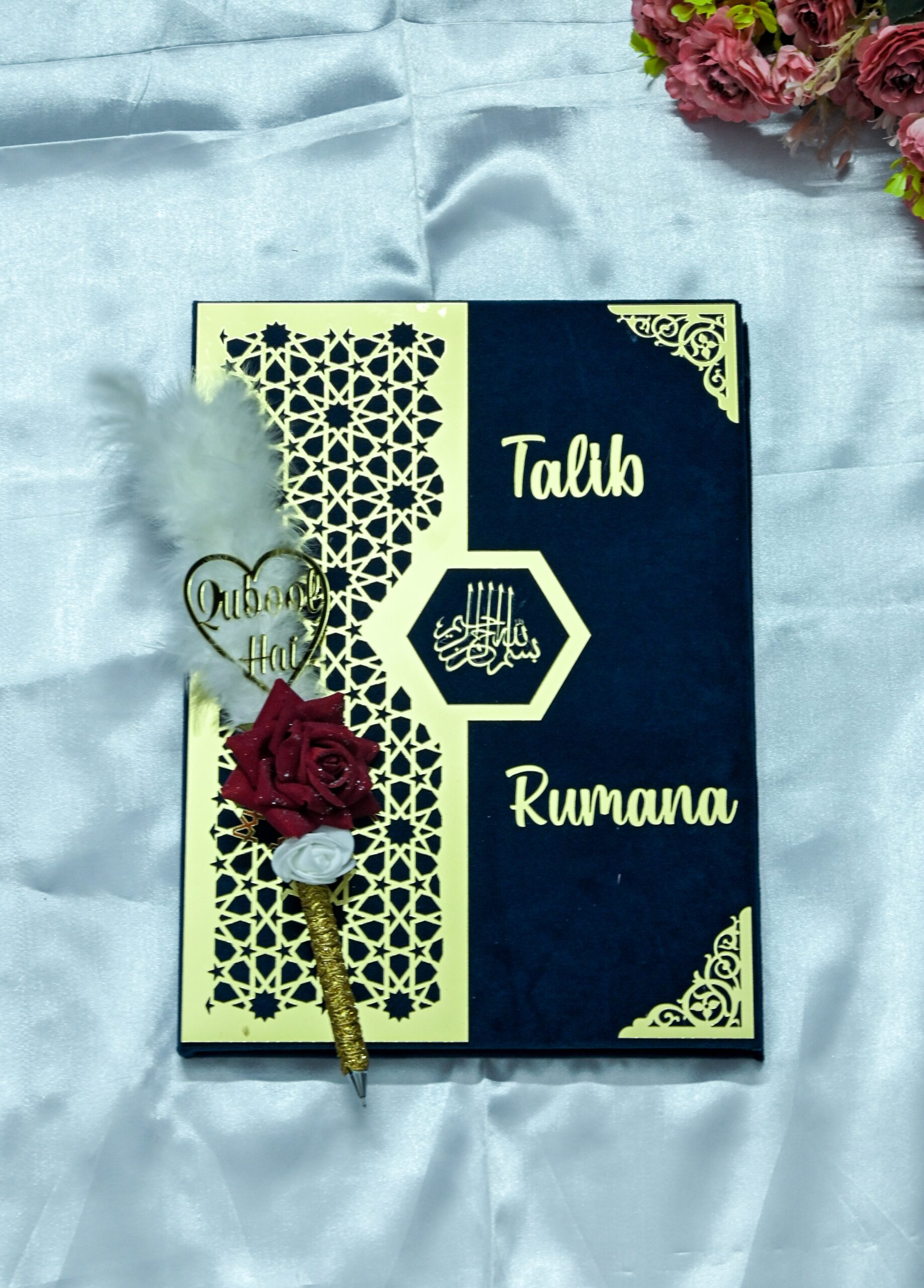 Star Design Nikah Nama Red &Navy Blue